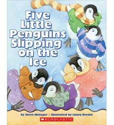 Five Little Penguins Slipping on the Ice